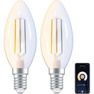 Ampoule Connect&eacute;e E14 P45 4,5w 470lm, Ampoule Led Intelligente 2700k-6500k Compatible Avec Alexa, Google Home, Smart Life App, 2pcs - Neuf