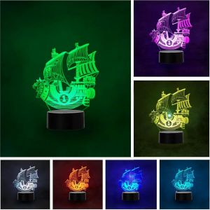 Kuwl-Lampe Led Anime Manga One Piece Thousand Sunny Changement De Couleur Usb Veilleuse Et Décoration Plastique - Neuf