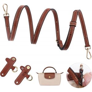 JGD-Sangle pour mini sac Longchamp, sangles de sac en cuir anti-perforation pour sacs &agrave; main &agrave; bandouli&egrave;re, bandouli&egrave;re de rechange pour sac fourre-tout long Champ Le Pliage Accessoires Poign&eacute;es - Neuf
