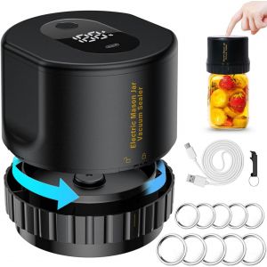Nouvelhorizonstore-Scelleur Sous Vide Pour Mason Jar Pour Bocal Mason &Agrave; Large Ouverture Et &Agrave; Ouverture Normale, Avec 10 Couvercles Herm&eacute;tique Pour Aliments En Conserve, Stockage Des Aliments - Neuf