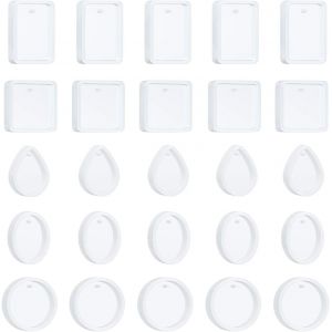 20pcs Moule Resine Epoxy Bijoux Moule Silicone Resine Collier Moulle Resine Epoxy Pendentif Pour Bijoux En R&eacute;sine Porte-Cl&eacute;s Pendentifs Loisirs Cr&eacute;atifs - Neuf