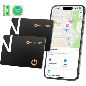 MEVRONISSHOP-Localisateur d'objets Carte Lot de 2 Wallet Tracker 6 Ans Batterie Ultra-Fin Air Tag Traceur pour App Localiser (iOS) Traqueur Intelligent Bluetooth Carte pour Portefeuille, Valise, Sac - Neuf