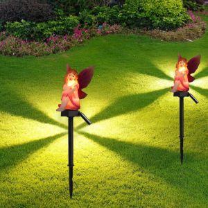 Hjlian Lampe Solaire A Led Sur Piquet En Forme De Fleur Feerique, Veilleuse Etanche Pour Jardin, Allee, Cour, Pelouse - Neuf