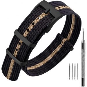Kal-Bracelet De Montre En Nylon Avec Boucle En Acier Inoxydable, Sport Bande De Remplacement 16mm 18mm 20mm 22mm - Neuf