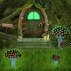 Porte De Fée Et Champignons Pour Le Jardin, Fée Phosphorescente - Neuf