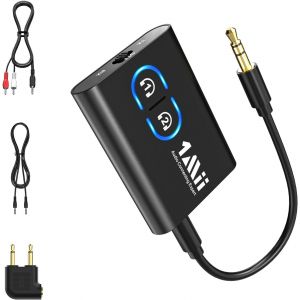 [Upgraded] Transmetteur Récepteur Bluetooth 5.3 Pour Tv Casque Sans Fil, Aptx Faible Latence/Hd/Ad, 3.5mm Aux Adaptateur Audio Bluetooth Pour Avion/Stéréo Domestique Hi-Fi, Double Connexion - Neuf