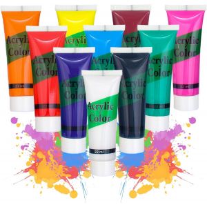 KALANKA-10 Couleurs Peinture Lavable,Peinture au Doigt,Peinture au Doigt Lavable,Tubes de Peinture au Doigt,Fournitures de Peinture Artistique(20ml/Tube) - Neuf