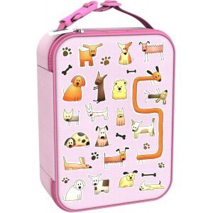 Sac à Déjeuner Isotherme, Fermeture éclair 3 côtés, Poche pour bouteilles, Lavable, Polyester, Imprimé Taches - Neuf