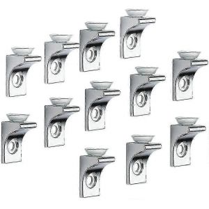 Support D'&eacute;tag&egrave;re En Verre,12 Pi&egrave;ces En Alliage De Zinc Chrome Poli Clip De Fixation De Support D'&eacute;tag&egrave;re &Agrave; Angle Droit Avec Ventouse-Bon - Neuf
