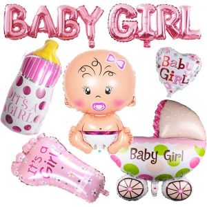 Kaleidoscope-Baby Shower Décoratione Fille, Ballon Baby Girl, Baby Shower Party Déco Rose, Ballon Révélateur De Sexe, Baby Party Déco Fille Bouteille De Bébé, Poussette En Forme De Pied Héli[Q615] - Neuf