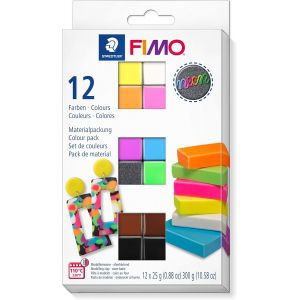 Fimo Effet Staedtler Effect 8013-Pack Demi-Blocs-Couleurs P&eacute;tillantes-8013 C12-48013 C12-4stsparklelot De 12 - Neuf