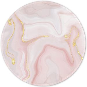 KALANKA-Tapis de Souris avec Bords Cousus - Tapis de Souris de qualité supérieure texturé - Imperméable - pour Ordinateur Portable, PC, Bureau - Accessoires de Bureau - Rose pâle marbré doré - Neuf