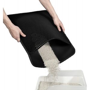 Tapis De Litière Pour Chat (45 X 60 Cm, Noir) - Neuf