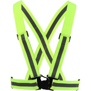 Meimie-Gilet Réfléchissant,Elastique Taille Ajustable, Gilet De Sécurité Forte Visibilité, Respirant Plein Air Gilet De Sécurité, Idéal Pour Hommes Et Femmes, Jogging, Vélo, Moto - Neuf