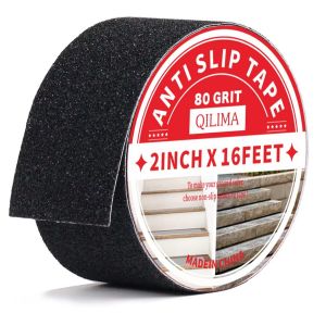 KAL-Ruban Antid&eacute;rapant, Bandes Antid&eacute;rapantes Avec Ruban Adh&eacute;sif Antid&eacute;rapant Pour Escaliers, Marches, Rev&ecirc;tements De Sol, Ruban Antid&eacute;rapant Solide, Autocollant, (5Cm X 5M, Noir) - Neuf