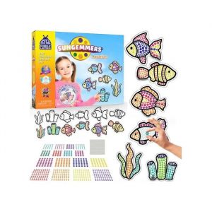 Kit Cr&eacute;ation Vitraux Diamond Painting Enfant - 6 Attrape-Soleil Cristaux Loisir Cr&eacute;atif Diy Monde Sous-Marin Poissons - Neuf