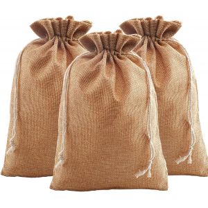 Sac à Cordon 20 x 30 cm Pochettes Sachets en Lin Chanvre 12pcs Calendrier de l'Avent Sac en Tissu, Sachets en Jute Mariage Sacs Cadeau avec Cordon, fête, Noël - Neuf