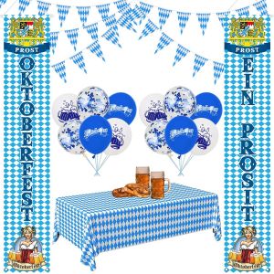 Letnerny-Kit De Décoration Pour Fête De La Bière Bavaro , Décoration De Fête De La Bière, Fête De La Bière, Signe De La Véranda De 10 M, Guirlande De 12 Ballons, Décoration Intérieure Et Extérieure - Neuf