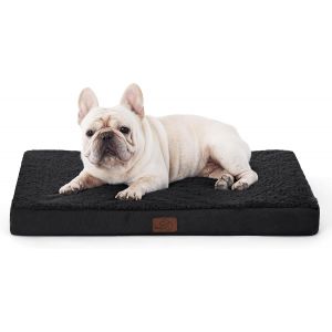 Coussin Chien Dehoussable Orthop&eacute;dique, Lit Pour Chien En Mousse Avec Rev&ecirc;tement De Peluche, Matelas Pour Chien Lavable, Gris, 112x81x7.6cm - Neuf