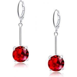 Cmjaagur-Pendantes Boucles D'oreilles | Zircone Cubique 5a, Platine Ou Plaqué Or 18 Carats, Boucles D'oreilles En Cristal/Rubis Émeraude/Saphir À Créoles À Levier | Cadeau De Bijoux[M610] - Neuf