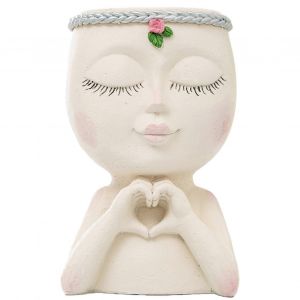 Pot De Fleurs En Forme De Tete De Fille, Pot De Fleurs En Resine Pour Plantes Succulentes, Pour L'interieur Ou L'exterieur, Ornement Decoratif De Bureau - Neuf