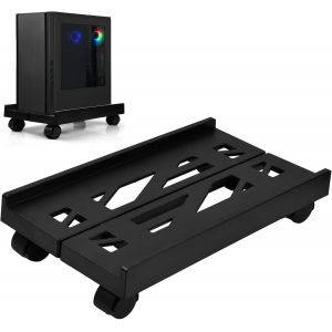 1 Pcs Stand de CPU Mobile,Chariot de Support de Tour PC d'Ordinateur de sous Bureau,Support de Boîtier PC à Roulette,Étagère d'unité Processeur Centrale Réglable pour la Plupart des PC Max 80kg - Neuf