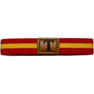 Eryi-Bracelet Drapeau Espagne Personnalisé Avec Votre Initiale, Homme Et Femme. Bracelet En Cuir Et Tissu Élastique. - Neuf
