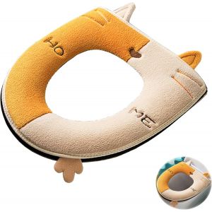 Fermé le Siège de Toilette Coussins Machine Toilettes garnitures de Siège Housses de Siège de Toilette Avec Poignée Chaton Modèle de Siège de Toilette s'Adapte à la Plupart des Toilettes(37X43cm) - Neuf