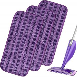 3 x Reusable Wipes for Swiffer WetJet Wood,Microfibre Replacement Mops,Replacement Cloth for Swiffer Wet Jet Mop Spray,Washable Microfibre Mop Pads - Neuf