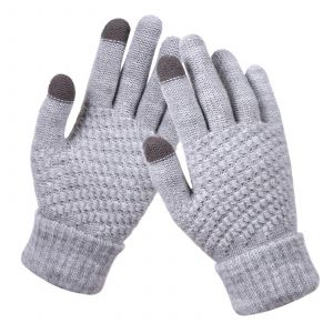 En Tricot Chaud Doubl&eacute; De Molleton &Eacute;cran Tactile Gants D'hiver Pour Hommes Et Femmes Tailles, De Noir Et De Gris Options - Neuf