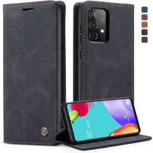 Samsung Galaxy A52 5g/A52s 5g Case, Shockproof Premium Pu Leather Case Card Slots Wallet Pouch With Stand Function Flip Case For Samsung Galaxy A52 5g/A52s 5g  Black - Neuf
