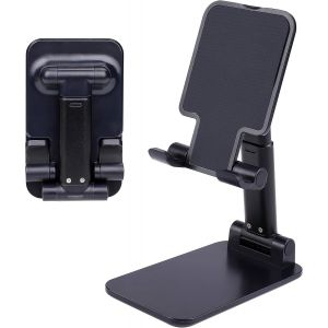 Kal-Support De Téléphone Portable Pliable Support De Telephone Bureau Multi-Angle Portable Support Tablette Pour Iphone Android Smartphone Noir-Bleu - Neuf