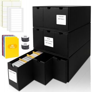 Chenquansarl-Aobople Boîte À Cartes Pour 9000+ Cartes,Boîtes De Rangement Pour Cartes À Collectionner Avec 48 Séparateurs,Etiquettes Et Ruban Adhésif,Boîtes Magnétiques De Qualité Supérieure De Pour - Neuf