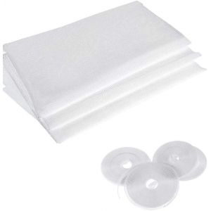 Lot de 3 moustiquaires en maille filet avec 4 rouleaux de ruban autocollant pour fenêtre 2 x 1,5 m Blanc - Neuf