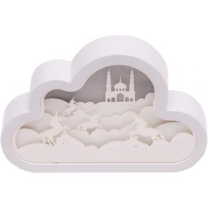 Bnhgc-3d Papercut Lightbox - Cloud Fantasy - 20 X 4 X 13cm - Light Box Accessoire D'intérieur - Lampe De Sculpture En Papier - Veilleuse - Décoration Unique Pour Rebords De Fenêtre Et Étagères - Neuf