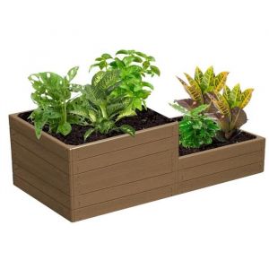 Lit De Jardin Surélevé Imitation Bois Marron 149x75,5x50 Cm Version 2 - Neuf