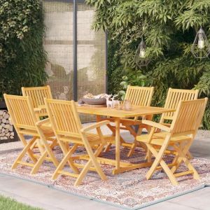 Prolenta Premium - Ensemble &Agrave; Manger De Jardin 7 Pcs Bois De Teck Massif - Neuf