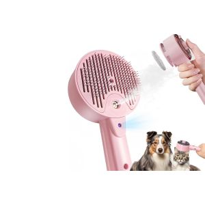 Brosse Pour Chat 3 En 1 Avec Vaporisateur Vapeur, St&eacute;rilisation Uvc Et Peigne De Massage - Blanche - Neuf