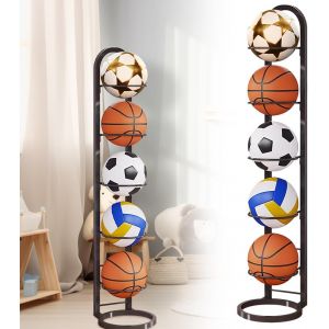 Acdsgd-Support Ballon Basket &Agrave; 5 Niveaux, Verticale Support Ballon Basket, Porte Ballon Baskets Amovible, Organiseur De Basket-Ball, &Eacute;tag&egrave;re De Rangement Pour Balles De Sport Pour Basketball Football - Neuf