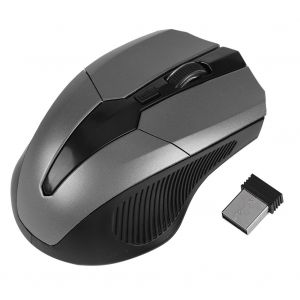 Souris optique sans fil 2,4 GHz avec recepteur USB intelligent pour ordinateur portable (gris) - Neuf