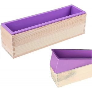 Moule En Silicone De Savon,Moule En Silicone Rectangulaire,Moule En Silicone Avec Boîte En Bois,Moules En Silicone Pour Gâteaux,Moule À Savon Bricolage,Moule À Savon Fait À La Main - Neuf