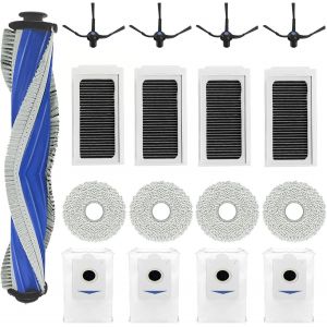 Accessoires de rechange pour ECOVACS Aspirateur Robot DEEBOT X5 Omni/X5 Pro,1 Brosse Principale,4 HEPA Filtres,4 Sacs à Poussière,4 Chiffons de Nettoyage,4 Brosses Latérales - Neuf