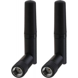2pcs Mini Antenne Wifi Double Bande 2.4ghz 5.8ghz Rp-Sma Mâle Angle Droit Antenne Pour Carte Réseau Pci Pc Ordinateur De Bureau Gaming Carte Mère Routeur Sans Fil - Neuf