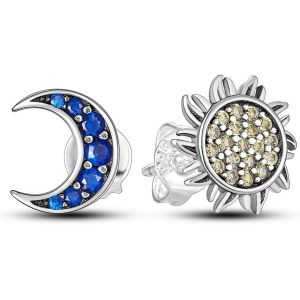 Kal-Sterling Silver Stud Boucles D'oreilles, Boucles D'oreilles Femme Étoile Et Lune, Licorne Fille Cadeau Tournesol Boucles D'oreilles Papillon Boucles D'oreilles - Neuf