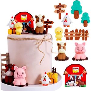 Eryi-Decoration Gateau Ferme Decoration Gateau Ferme Animaux Anniversaire Animaux De La Ferme Farm Animal Cake Topper Décoration Gateau Animaux Ferme Deco Gateau Animaux De La Ferme - Neuf
