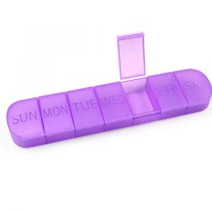 Maison 7 Compartiment Portable Boîte De Médicaments, Portable En Plastique Scellés, Boîte De Médicaments, Violet - Neuf