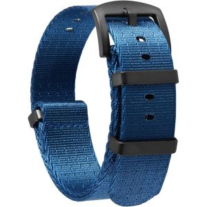 Kal-Bracelet De Montre En Nylon Balistique Militaire Remplacement Bracelet Montre Tressé Avec Noir/Argent Boucle En Acier Hommes Femmes 20 Couleurs 18mm 20mm 22mm 24mm (Version De Mise À Niveau) - Neuf