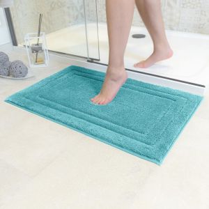 KAL-Tapis De Bain Antidérapant | Super Absorbant Et Lavable En Machine | Pour La Salle De Bain, Douche, Baignoire Ou Comme Tapis Wc | Turquoise - 50X80 Cm - Neuf