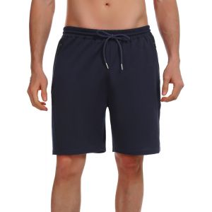 Uaa-Short Sport Homme 100% Coton Shorts Course À Pied Pantalon Court Jogging D'été Avec Poches Zippé Shorts Et Bermudas Fitness Léger Et Doux Bas D'entraînement S-Xxl - Neuf