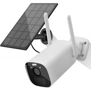 KALANKA-Cam&eacute;ra de S&eacute;curit&eacute; Ext&eacute;rieure Wi-FI HD 3MP, PTZ 360&deg;, Vision Nocturne Couleur, Panneau Solaire et Batterie, &Eacute;tanch&eacute;it&eacute; IP65, Audio Bidirectionnel, pour la Maison, Le Bureau et Le Jardin - Neuf